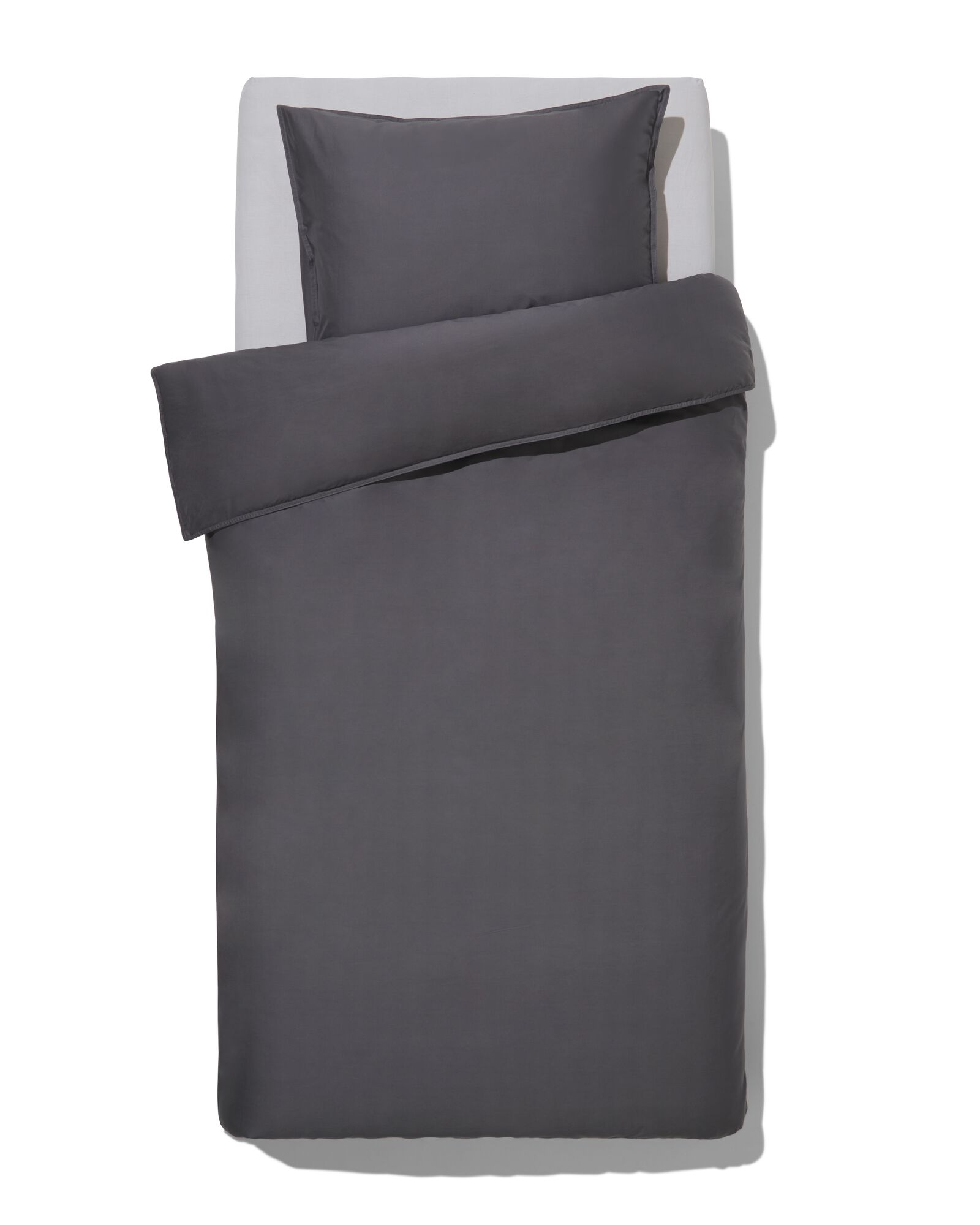 housse de couette percale 140x200/220 gris fonc&eacute; - 5790218 - HEMA