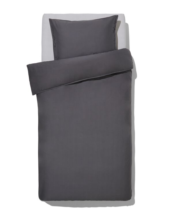 housse de couette 140x200/220cm percale gris fonc&eacute; - 5790218 - HEMA