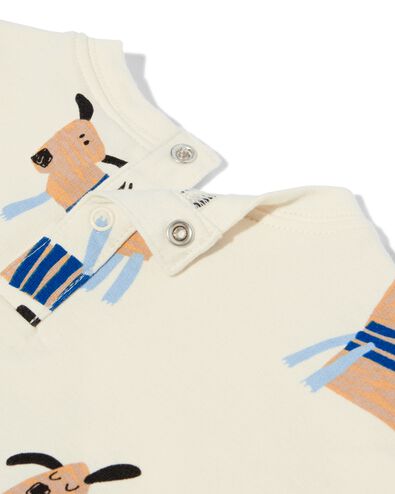newborn sweat t-shirt met hond ecru ecru - 33193940ECRU - HEMA