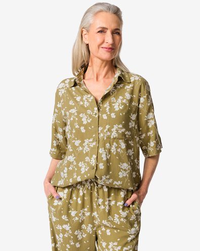 chemisier femme Lizzy fleurs vert vert - 36211530GREEN - HEMA