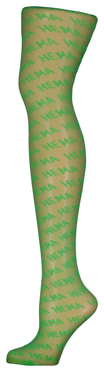 Maak plaats leer Mellow panty met HEMA logo limited edition 20denier groen - HEMA