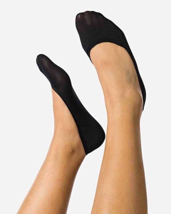 2 paires de socquettes très douces femme noir noir - 1000001226 - HEMA