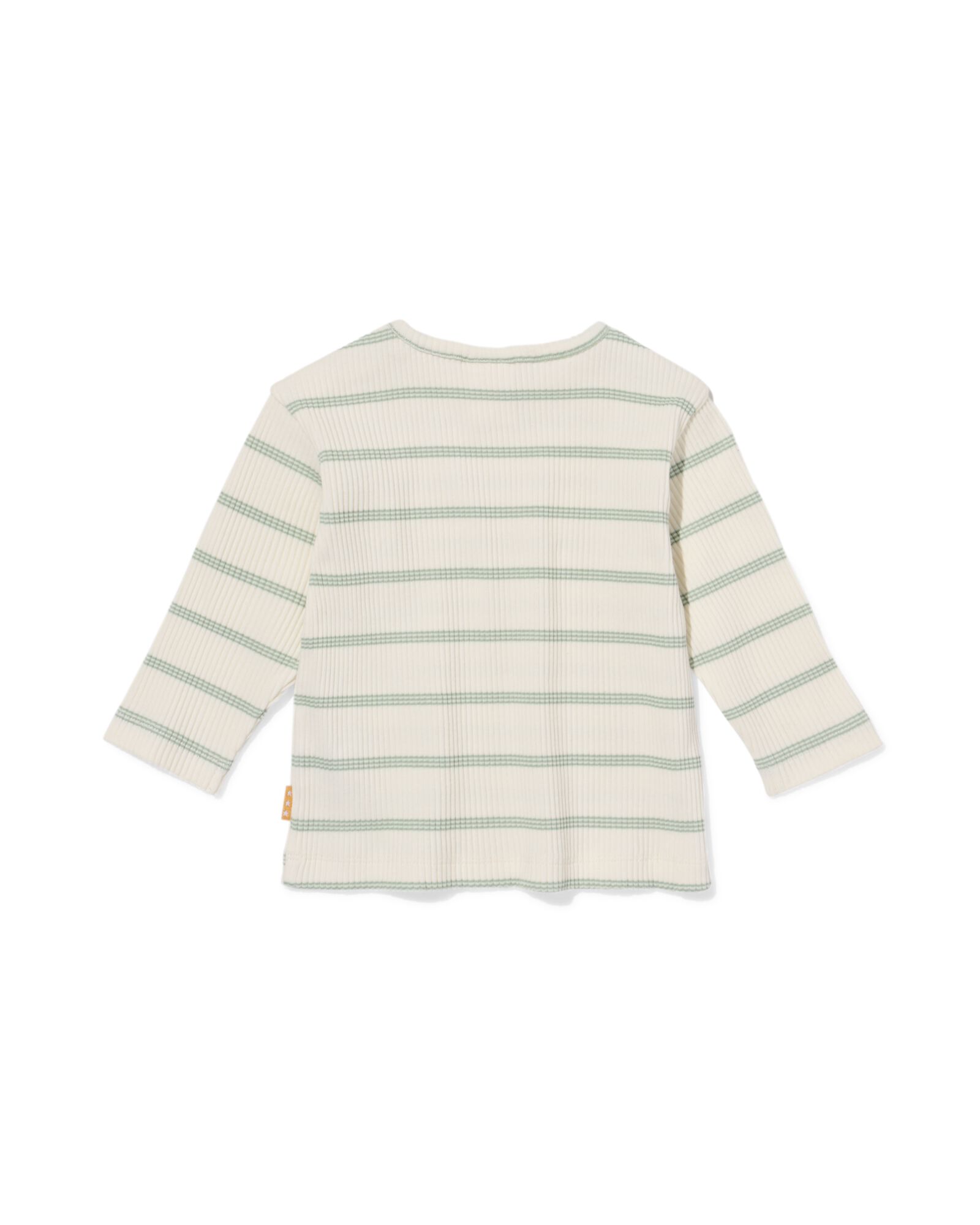 newborn T-shirt rib strepen groen - 33419920GREEN - HEMA