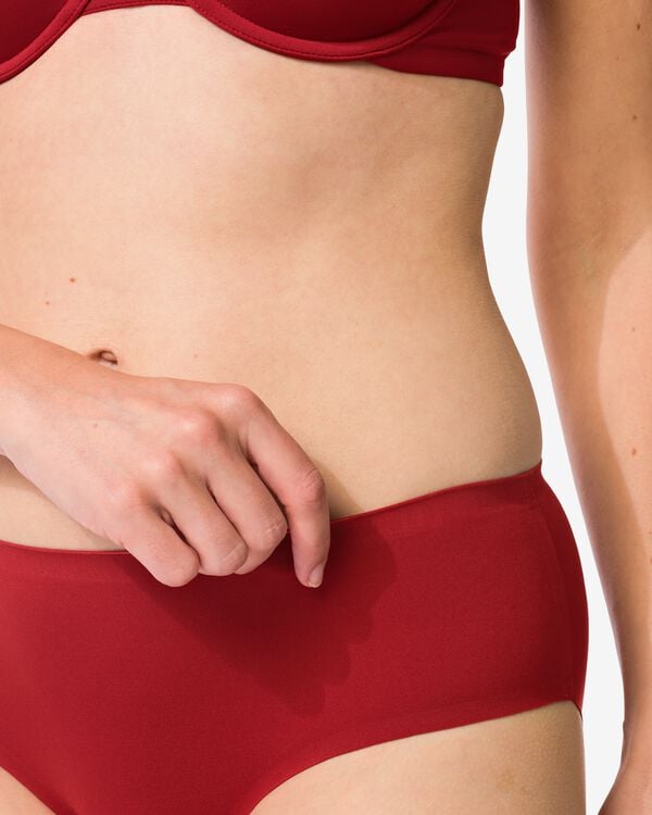 slip hipster femme seconde peau microfibre rouge foncé - 19641333DARKRED - HEMA