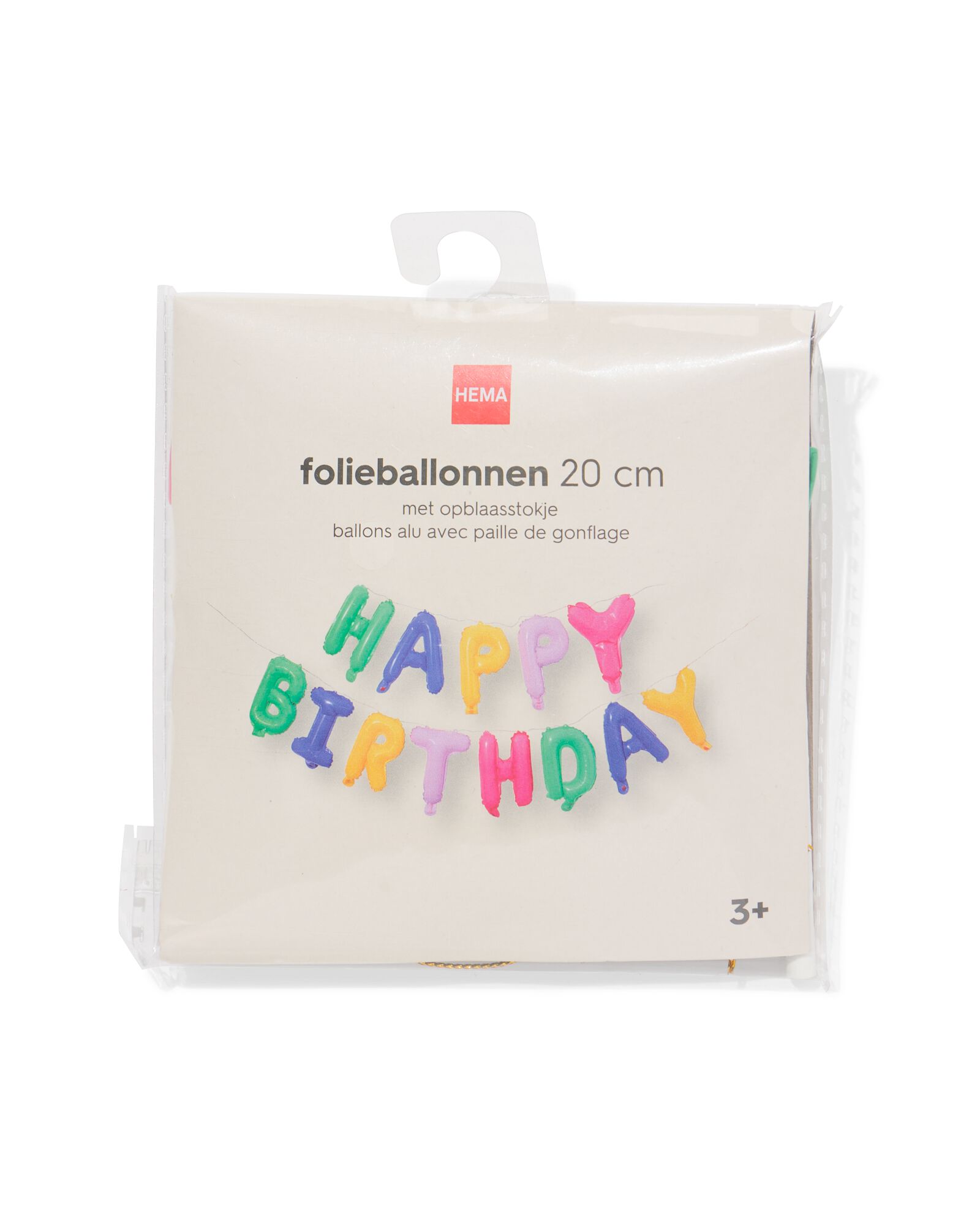 guirlande de ballons en aluminium happy birthday 20 cm couleur - 14260071 - HEMA