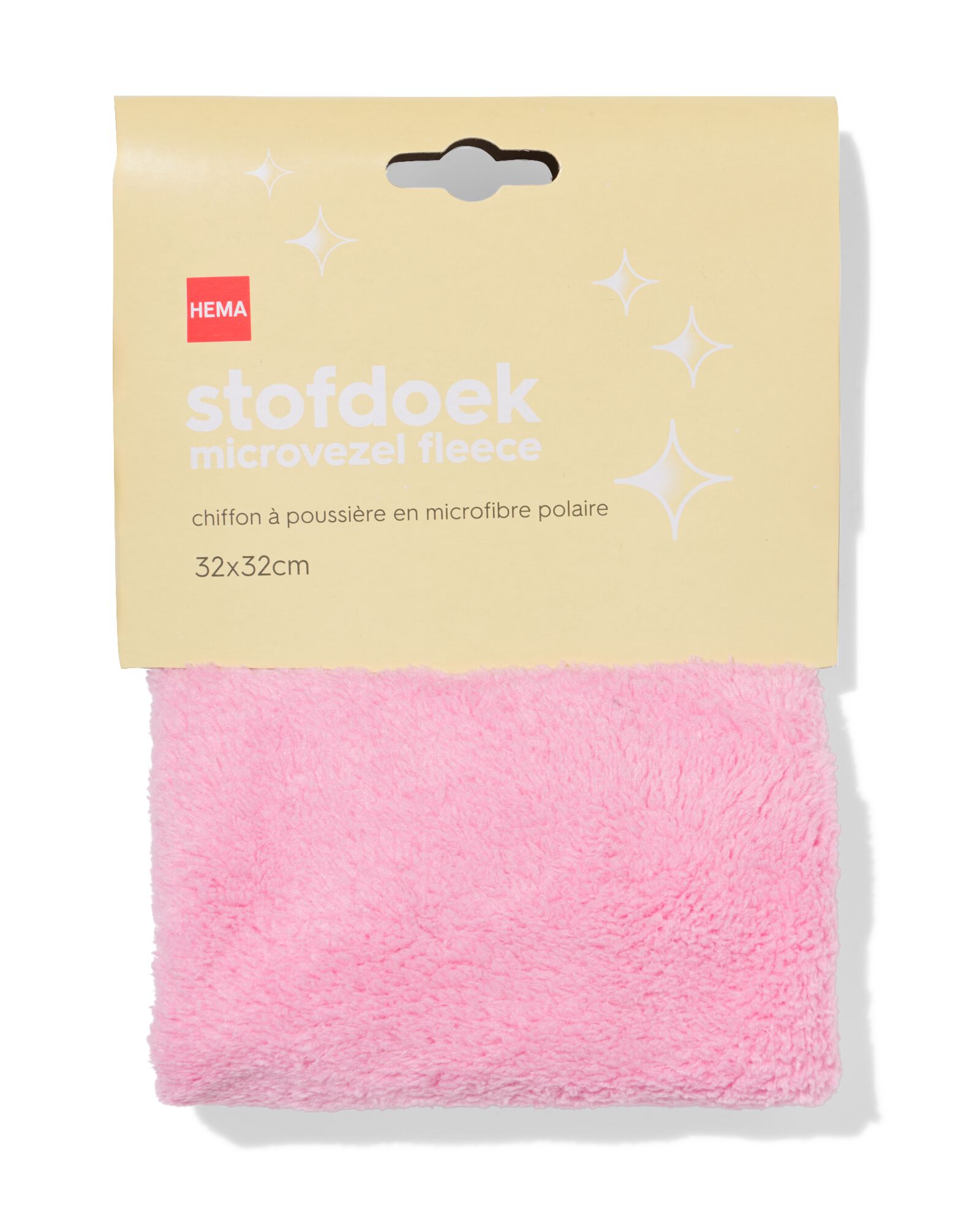 chiffon &agrave; poussi&egrave;re 32x32cm microfibre fleece rose - 20500224 - HEMA