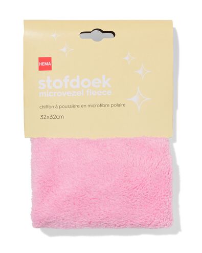 chiffon &agrave; poussi&egrave;re 32x32cm microfibre fleece rose - 20500224 - HEMA