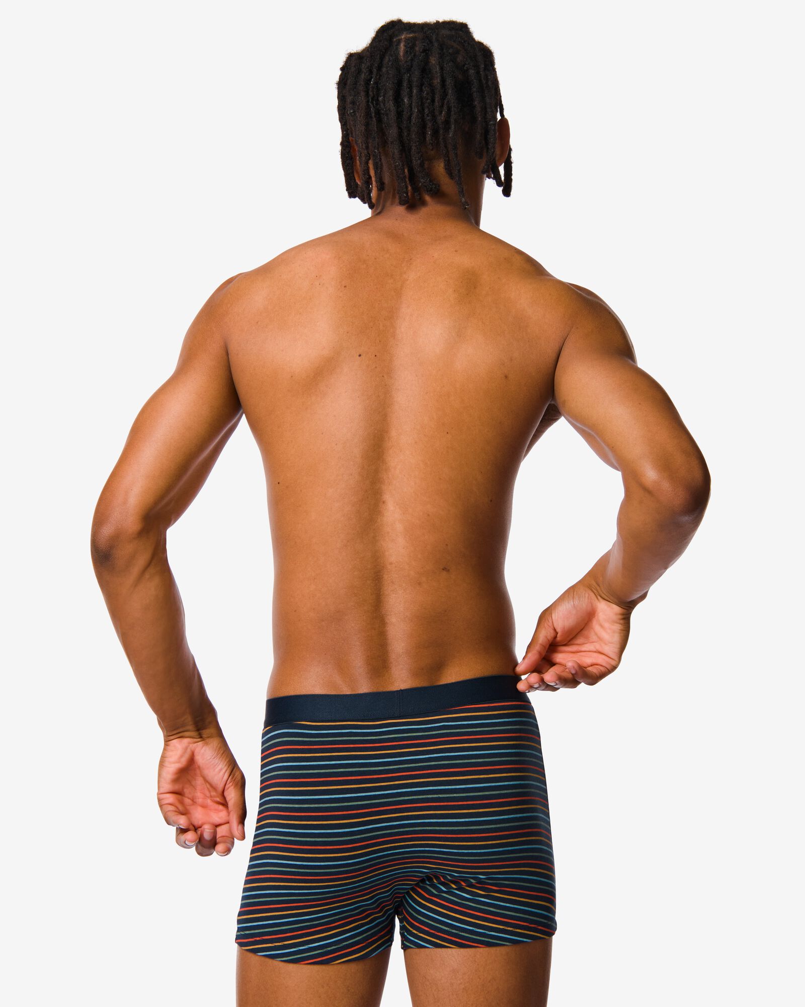 3 boxers courts homme coton stretch pois bleu foncé - 19143220DARKBLUE - HEMA