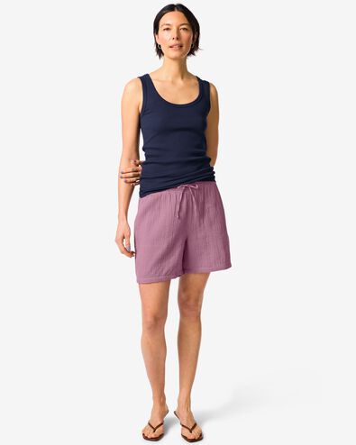 dames short Kai relaxed fit mousseline paars paars - 36304240PURPLE - HEMA