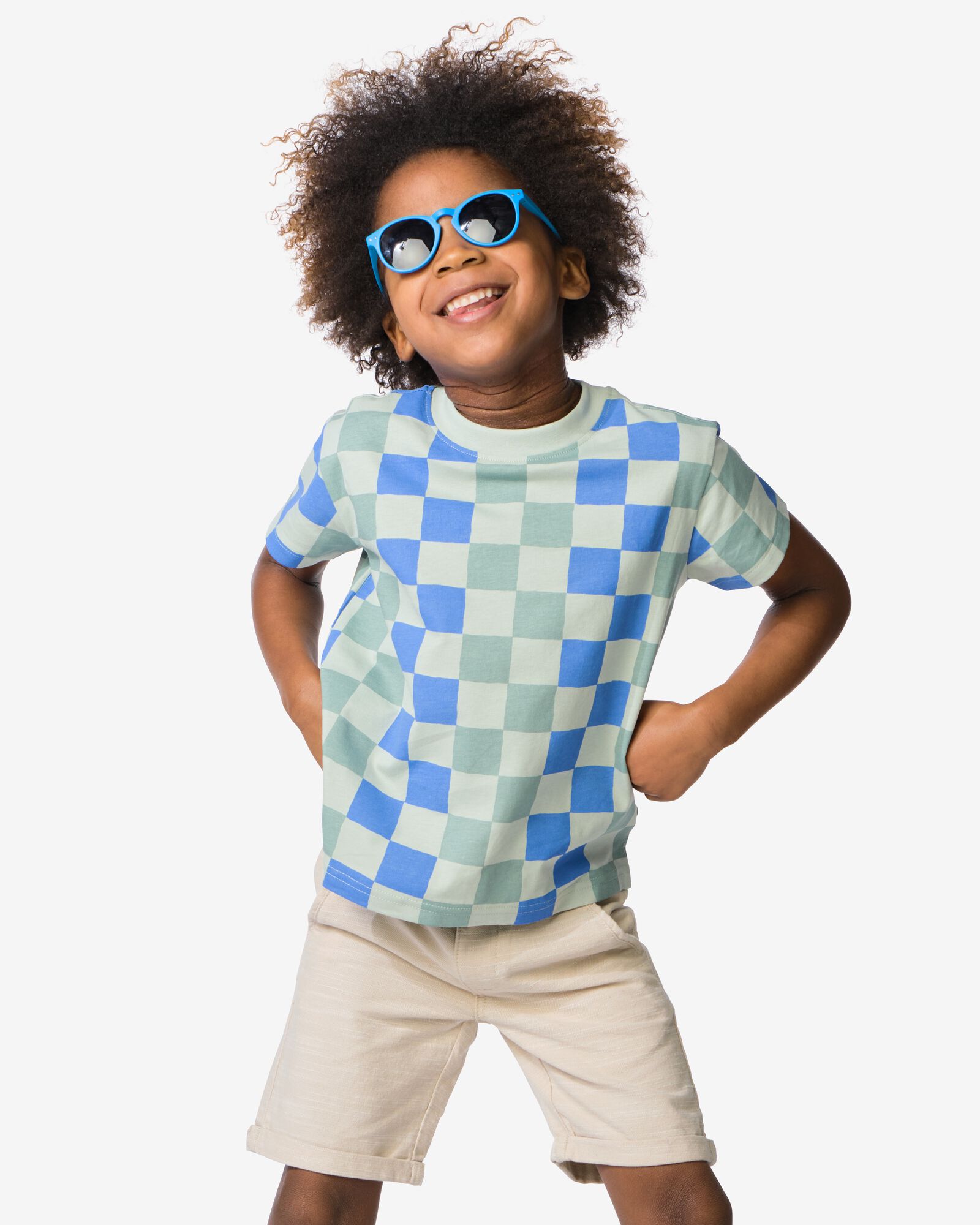 Kinder T-Shirt mit Karomuster gr&uuml;n gr&uuml;n - 30720711GREEN - HEMA