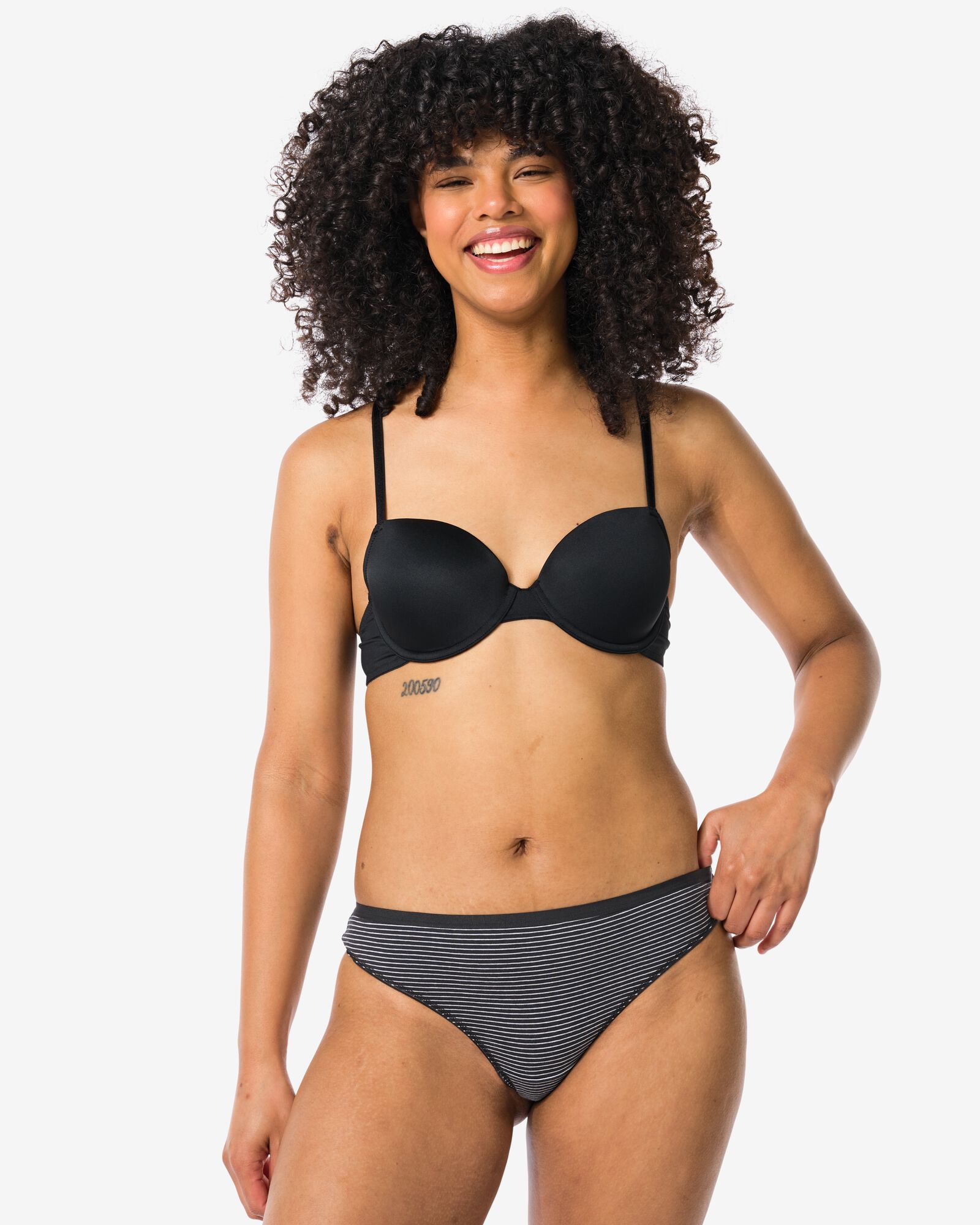 string femme en coton - lot de 2 noir/blanc noir/blanc - 19640900BLACKWHITE - HEMA