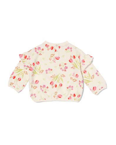 Baby-Sweatshirt, gerippt, Blumen eierschalenfarben 86 - 33002255 - HEMA