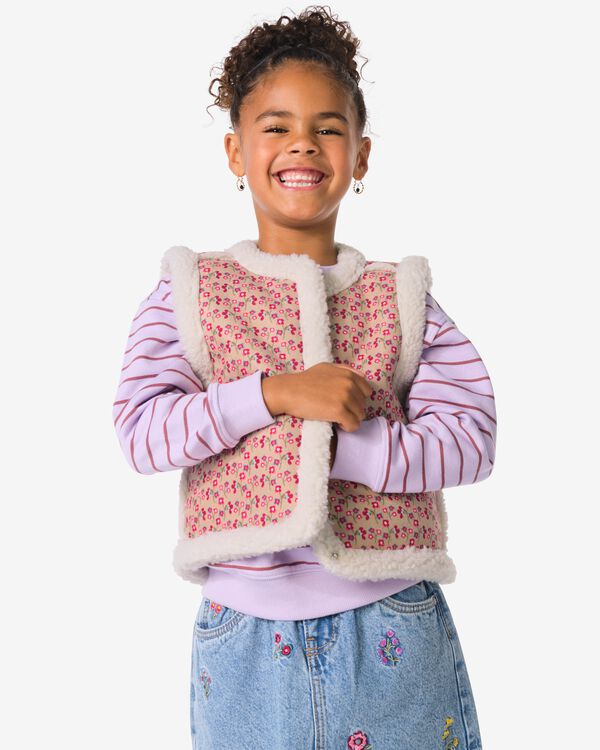kindergilet teddy bloemen ecru ecru - 30840270ECRU - HEMA