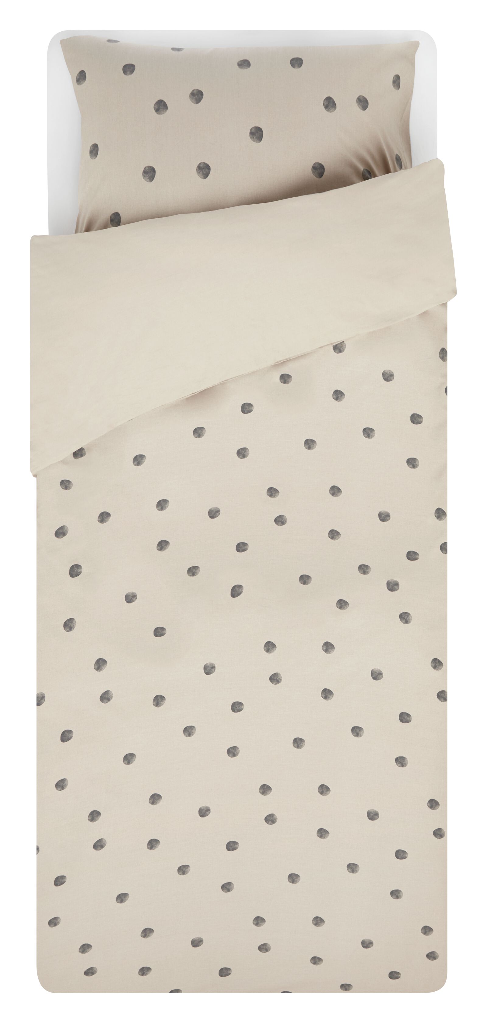 Bettw&auml;sche, Soft Cotton, Baumwolle, Punkte sand - 1000025692 - HEMA