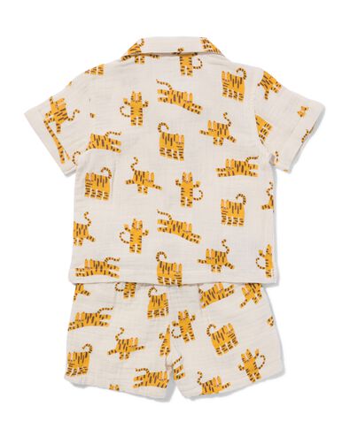 babykledingset comfy fit mousseline tijgers ecru ecru - 33186970ECRU - HEMA