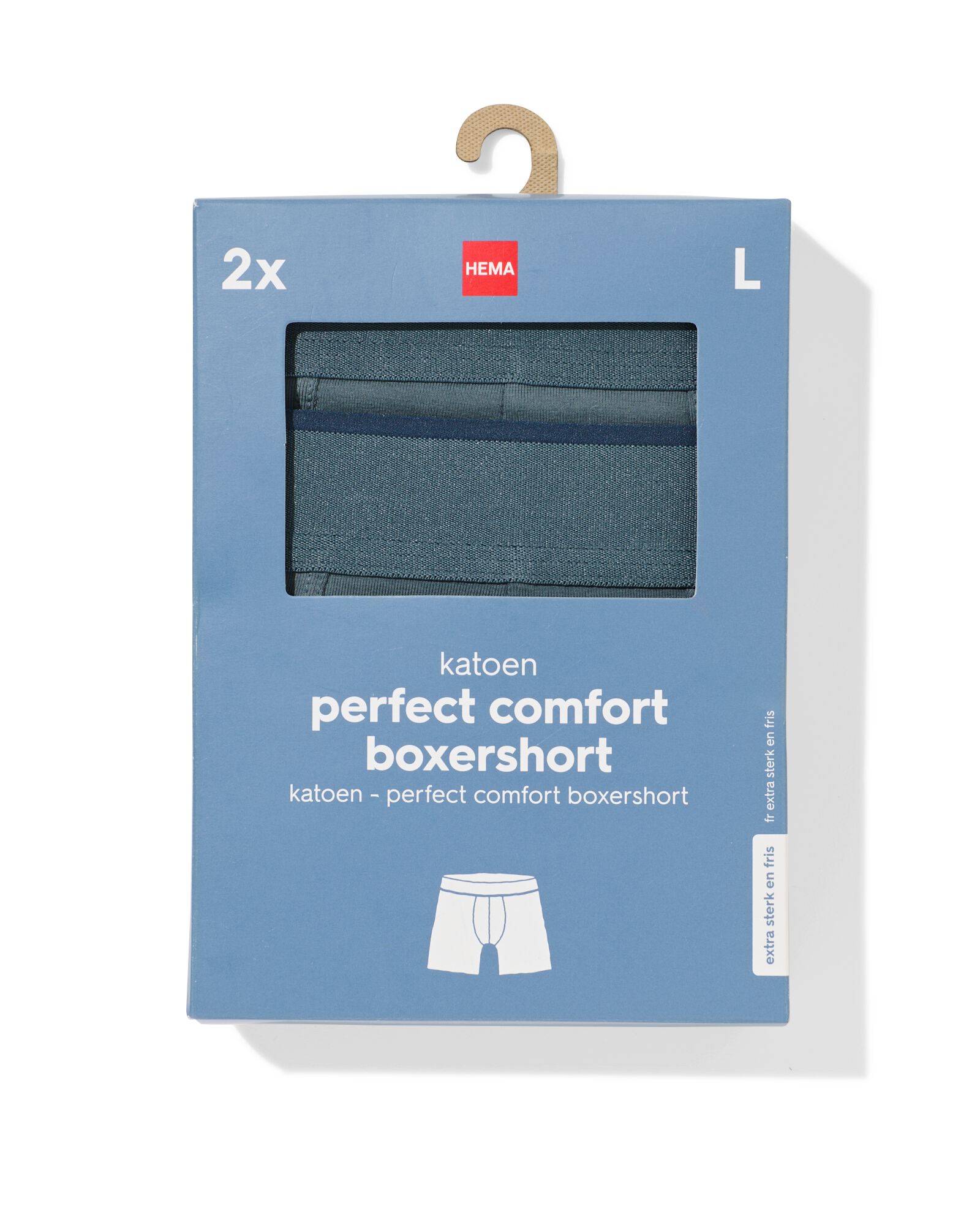 herenboxers perfect comfort - 2 stuks groen groen - 19190360GREEN - HEMA