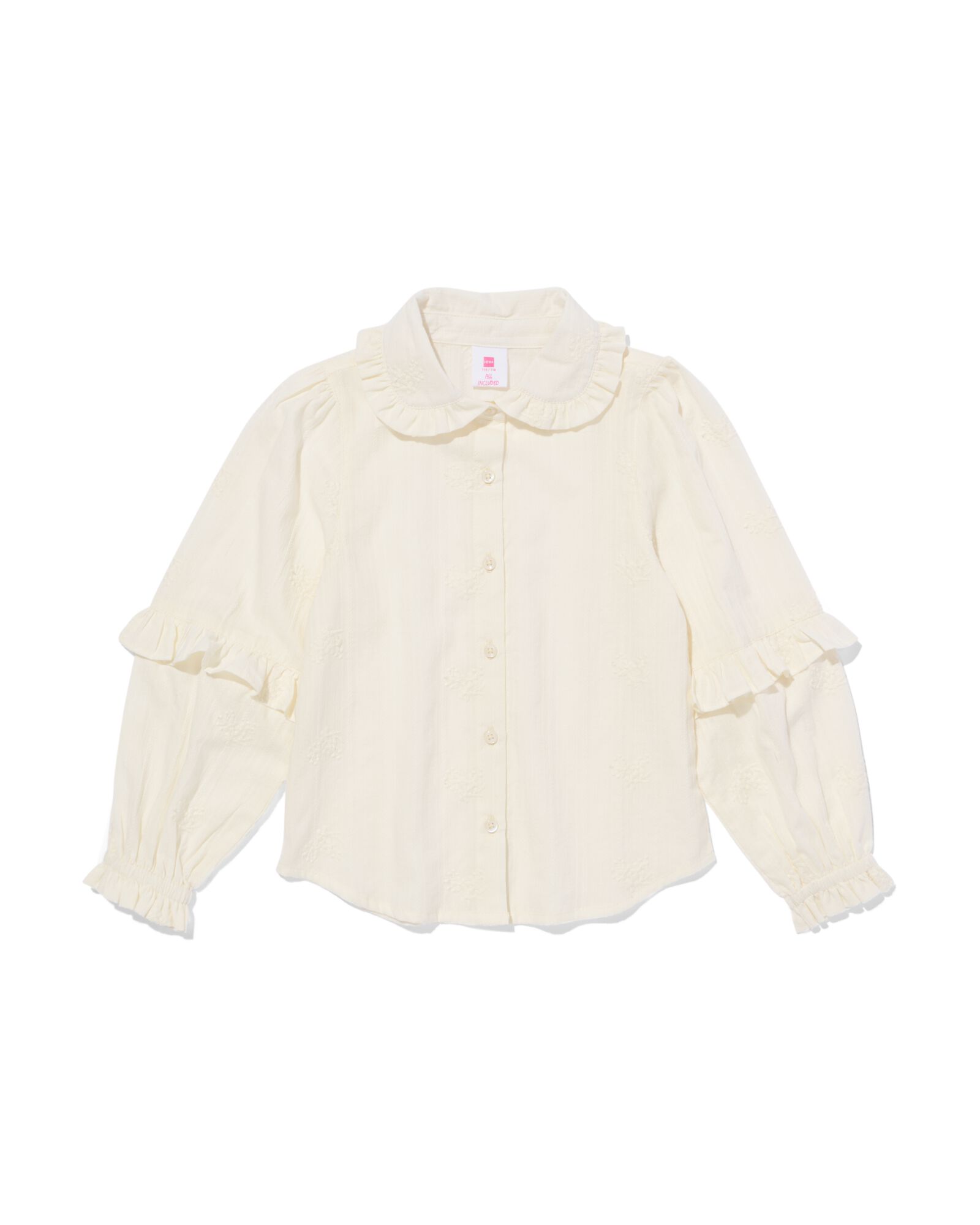 Kinderbluse Blumen eierschalenfarben - 30812500OFFWHITE - HEMA
