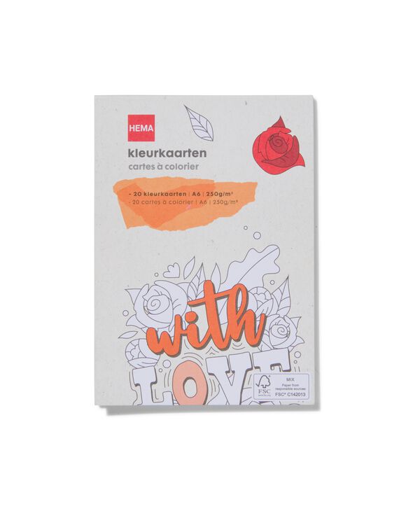 colouring cards with quotes A6 - 60720071 - HEMA