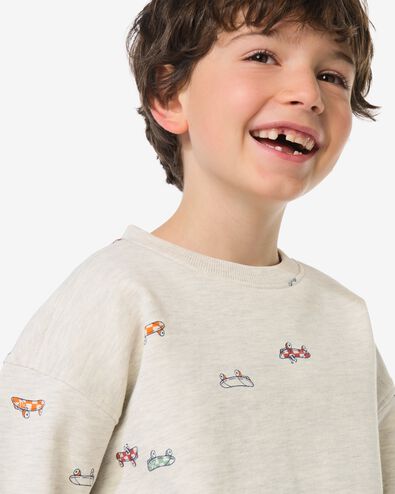 kindertrui sweatstof print  grijsmelange grijsmelange - 30712302GREYMELANGE - HEMA