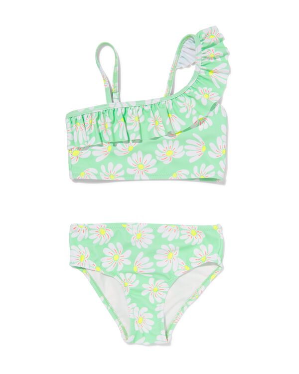 bikini enfant asymétrique avec fleurs vert vert - 22299620GREEN - HEMA