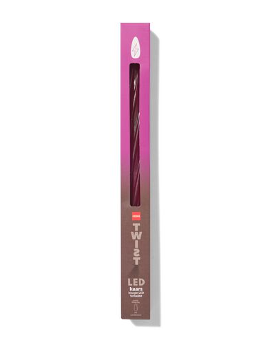 bougie LED tress&eacute;e bordeaux - 13550083 - HEMA