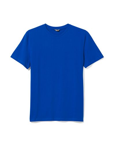 t-shirt homme regular fit col rond bleu M - 2114031 - HEMA