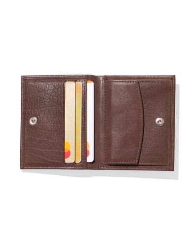 billfold portemonnee hoog leer bruin - 18150059 - HEMA