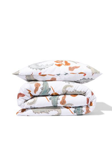 housse de couette enfant 140x200 coton doux crocodiles - 5730206 - HEMA