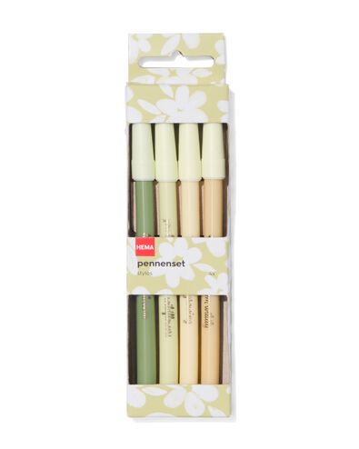 4 stylos &agrave; bille fleurs citation - 14470083 - HEMA