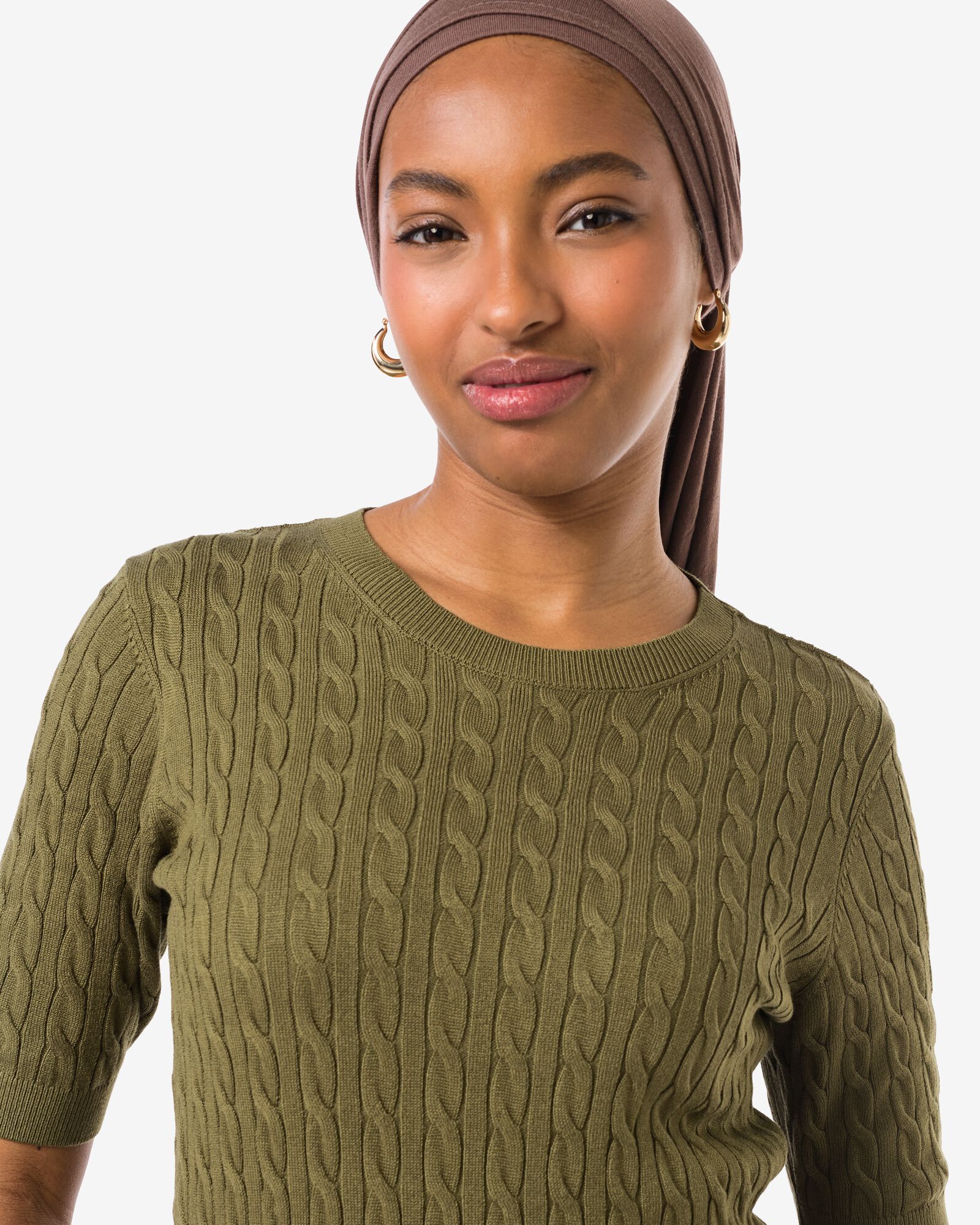 Damenpullover Fally, Zopfmuster olivgr&uuml;n olivgr&uuml;n - 36206330OLIVE - HEMA
