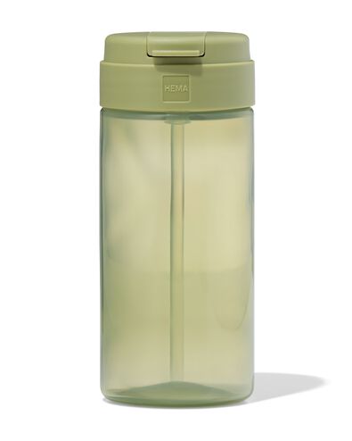 schoolbeker met rietje 300ml groen - 80650200 - HEMA