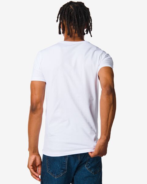 Herren-T-Shirt, Slim Fit, Rundhalsausschnitt weiß XXL - 34276807 - HEMA