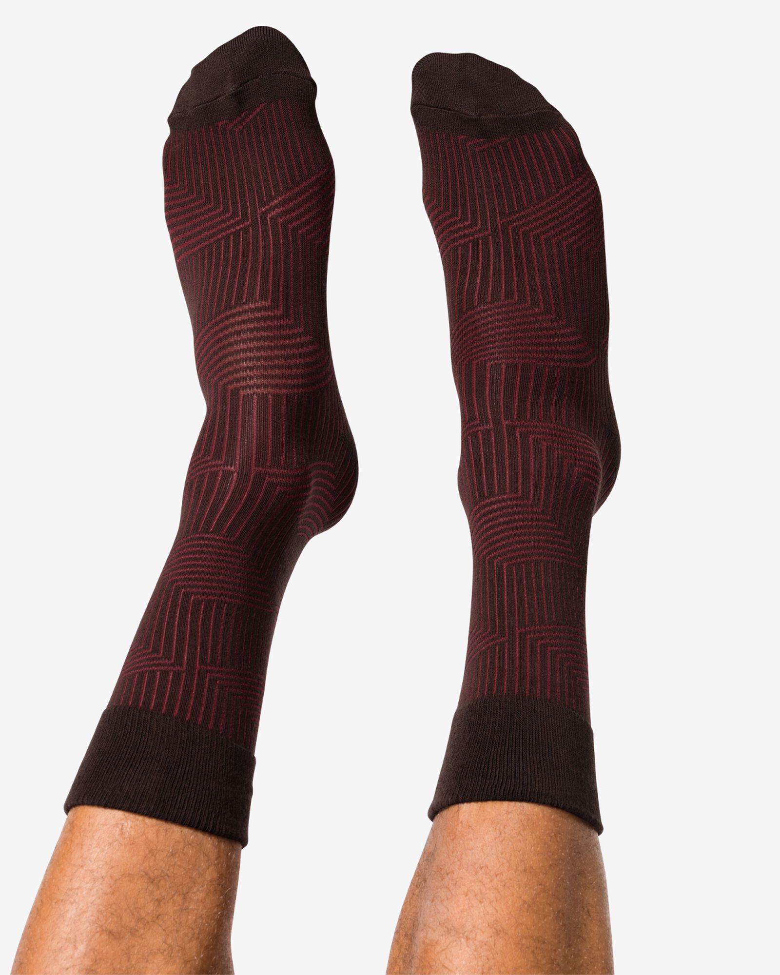 chaussettes hommes 1 paire rayures graphiques violet fonc&eacute; - 4104730DARKPURPLE - HEMA