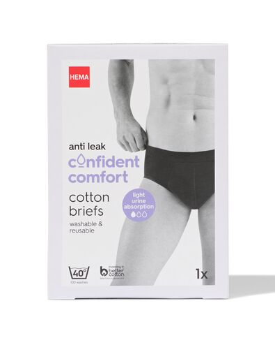 slip &eacute;tanche coton court pour fuites urinaires l&eacute;g&egrave;res noir noir - 19170330BLACK - HEMA