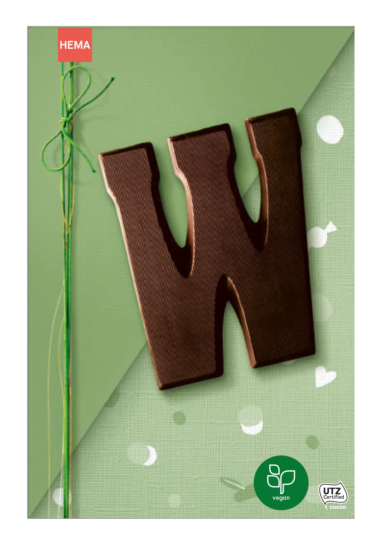 lettre en chocolat extra noir v&eacute;gan 135 grammes - W extra noir W - 10066022 - HEMA