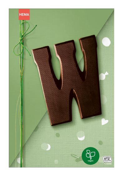lettre en chocolat extra noir v&eacute;gan 135 grammes - W extra noir W - 10066022 - HEMA