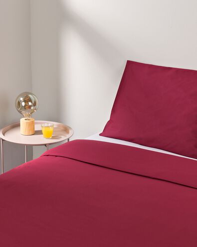 housse de couette 140x200/220 coton doux rouge - 5750176 - HEMA