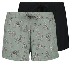 2 shorts de nuit pour femme coton noir noir - 1000027854 - HEMA