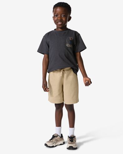 kindershort regular fit sweatstof - 2 stuks beige beige - 30714603BEIGE - HEMA