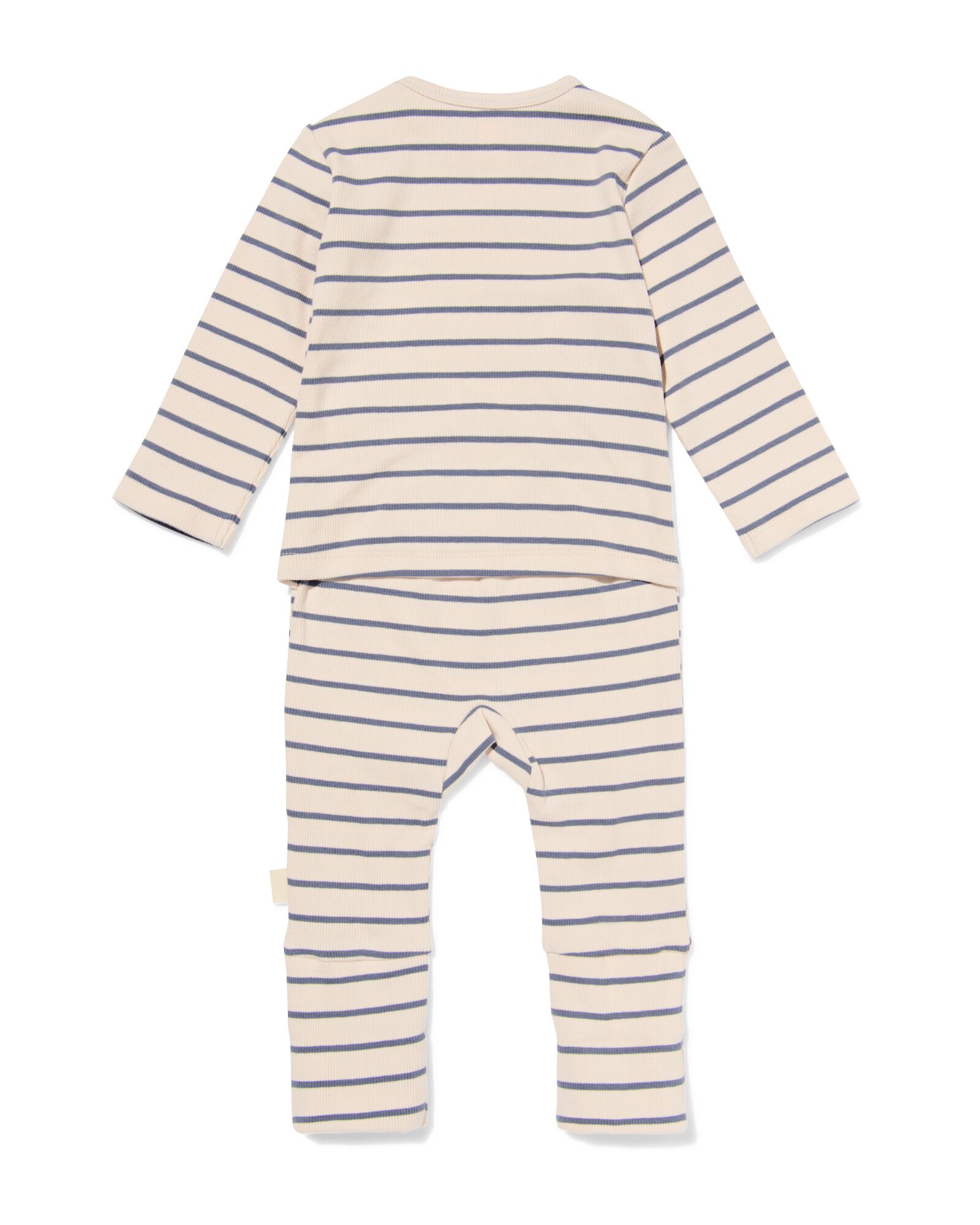 Newborn mitwachsender Strampler, gestreift ecru ecru - 33439620ECRU - HEMA