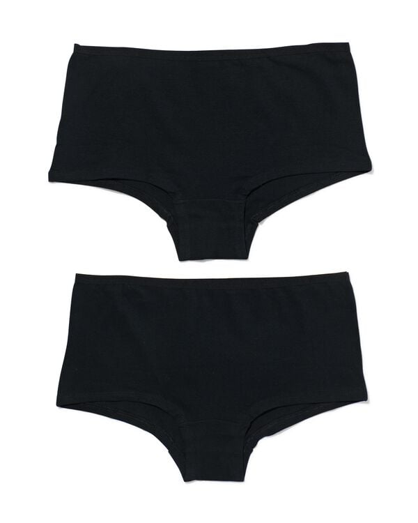 2er-Pack Damen-Shortys, Baumwolle/Elasthan schwarz schwarz - 1000030352 - HEMA