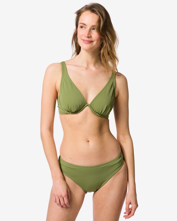 Damen-Bikinihose Mila, gerippt, gestreift gr&uuml;n gr&uuml;n - 22360200GREEN - HEMA