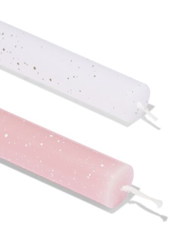 bougies de table ⌀2,2x25cm moucheture vert-rose - 2 pi&egrave;ces - 13506153 - HEMA