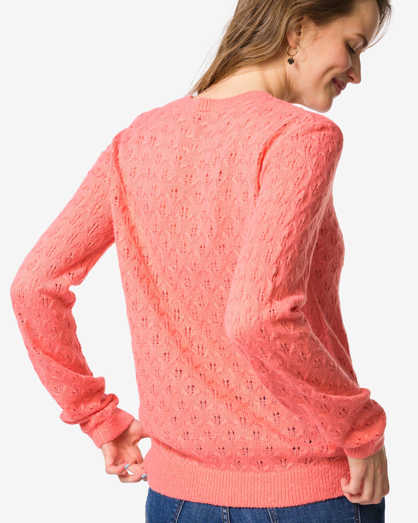 pull femme Golda ajour&eacute; rose rose - 36207570PINK - HEMA