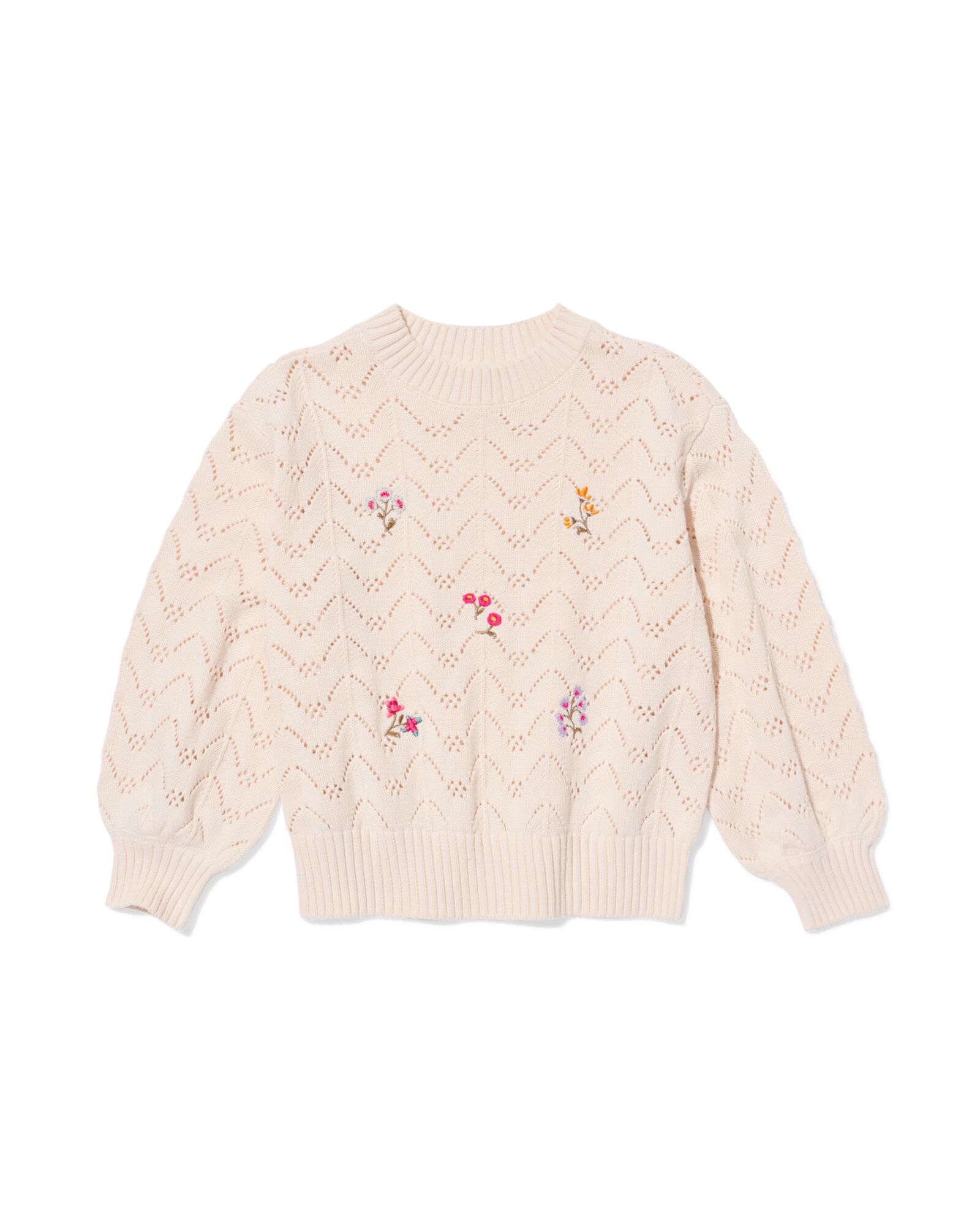 pull enfant ajour&eacute; floral  &eacute;cru 122/128 - 30838632 - HEMA