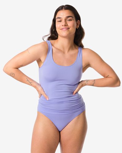 débardeur femme sans coutures microfibre bleu bleu - 19621015BLUE - HEMA