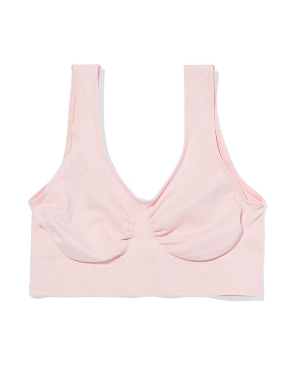 haut non pr&eacute;form&eacute; sans armature ni couture rose p&acirc;le - 21805760LIGHTPINK - HEMA