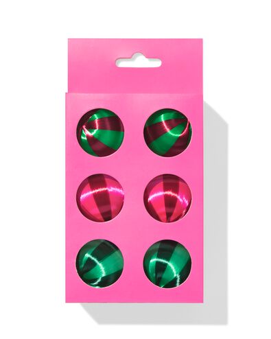 kerstballen set 4.4cm satijn - 6 stuks - 25100217 - HEMA