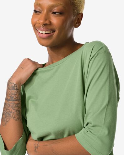 t-shirt de nuit femme avec coton  vert moyen S - 23430151 - HEMA