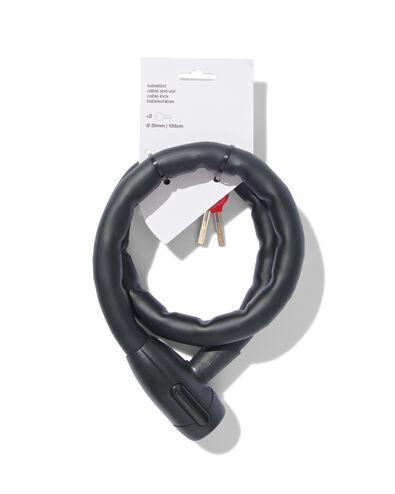 câble antivol 100 cm Ø25mm noir - 41151005 - HEMA